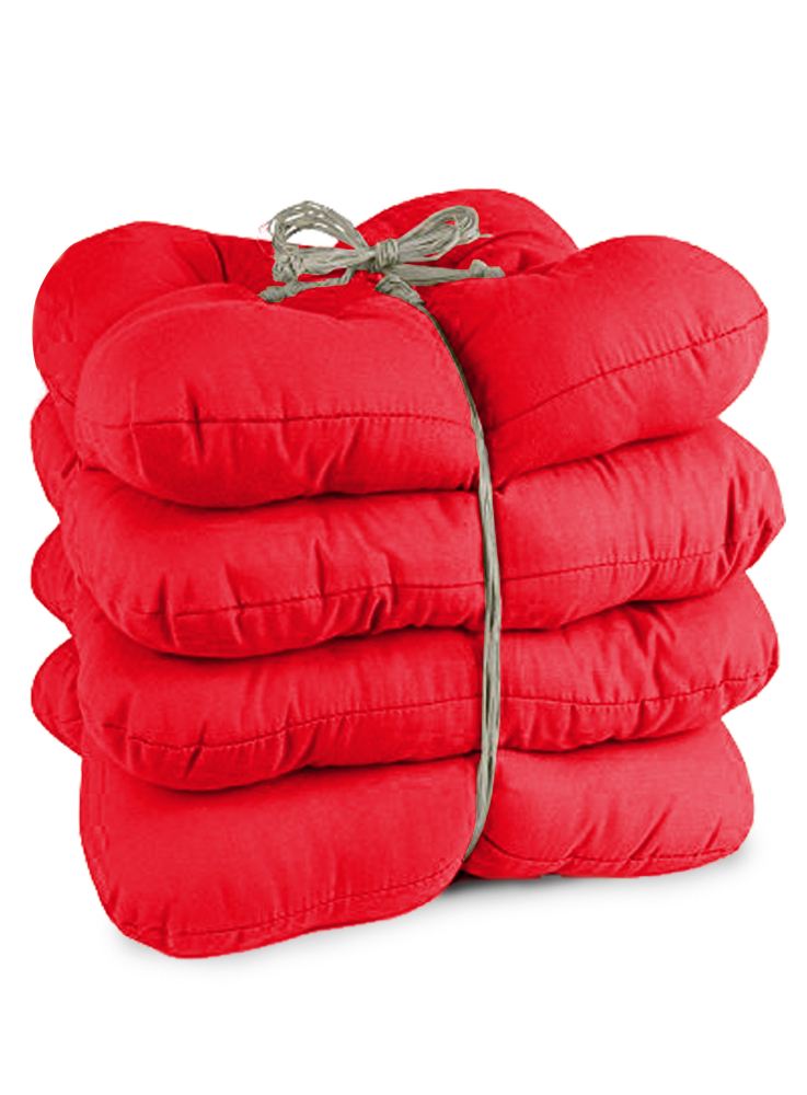 Bertels 4er Pack Stuhlkissen Rib Canvas Rot von Bertels