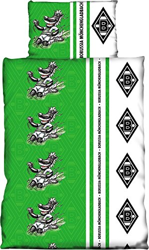 Borussia Mönchengladbach Kinder Bettwäsche Jünter Jubelt Bezug 100x130cm Kissen 40x60cm 100%Baumwolle von Bertels