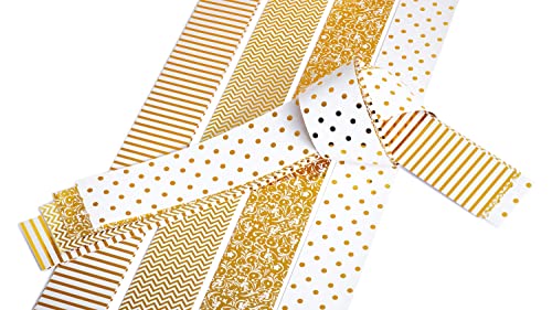 12x Quilling Papier-Streifen glänzend "Golden Glamour"Faltstreifen Fröbelstreifen Paper Flechtsteifen von BERTELS