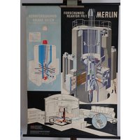 Vintage Lehrtafel Des Nuklearforschungszentrums Merlin 60S Original von Berthavintagecharts