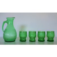 Krug Und 4 Vintage-Gläser von BertheetHypolite