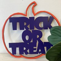 Happy Halloween Trick Or Treat Kürbis - Dekorativer Hoop Aus Holz Bemalt/Unbemalt von BertieGerties