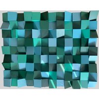 Holzwandkunst - Handgefertigtes Acoustic Panel Kiefernholz Diffusor Modernes Wohndekor Kunst in Grün Und Blau Geschenk Zum 5 Hochzeitstag Holzwandkunst - Handgefertigtes Acoustic Panel Kiefernholz Diffusor Modernes Wohndekor Kunst in Grün Und Blau Geschenk Zum 5 Hochzeitstag von BertiesBlocks