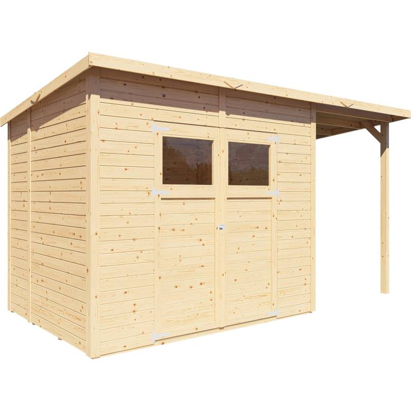 Bertilo Gartenhaus Amrum 3 Plus Naturbelassen 386 x 180 cm von Bertilo