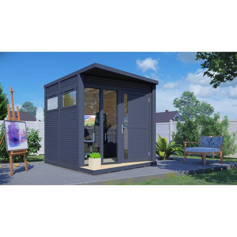 Bertilo Gartenhaus Concept Office 297 cm x 234 cm Anthrazit FSC® von Bertilo