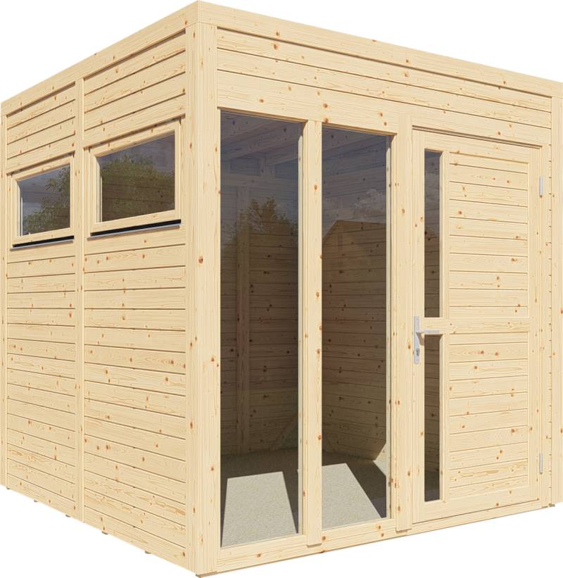 Bertilo Gartenhaus Cubus 2 Office - 19 mm naturbelassen von Bertilo