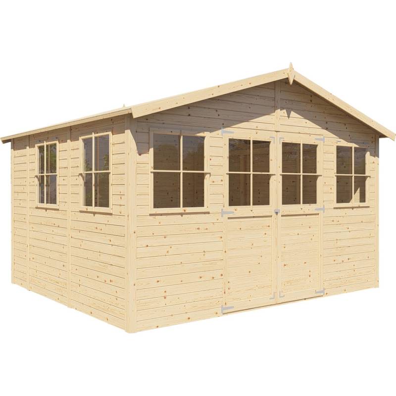 Bertilo Gartenhaus Holz Workshop 1 Naturbelassen 346x297 cm von Bertilo