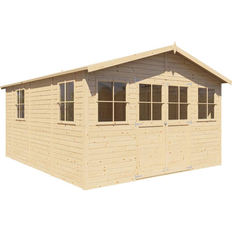 Bertilo Gartenhaus Holz Workshop 2 Naturbelassen 346x415 cm von Bertilo