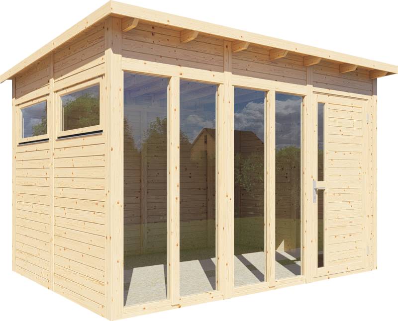 Bertilo Gartenhaus Pentus 3 Office - 19 mm naturbelassen von Bertilo