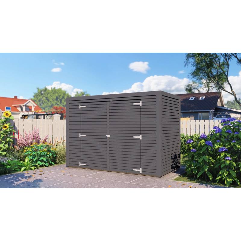 Bertilo Gartenschrank Box Bike 103 cm x 207 cm Anthrazit FSC® von Bertilo