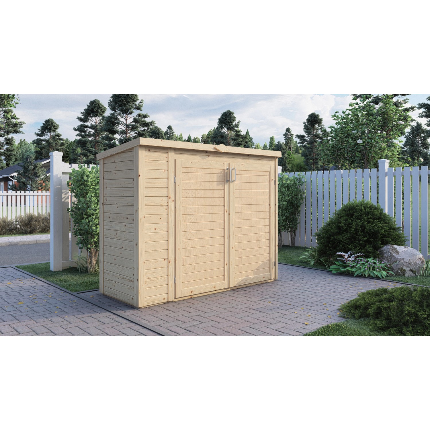 Bertilo Gartenschrank Multibox 3 Natur 200 cm x 82 cm FSC® von Bertilo