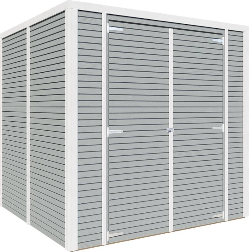 Bertilo Gerätehaus Box 3 - 18 mm grau Box 3: 208 x 202 cm von Bertilo