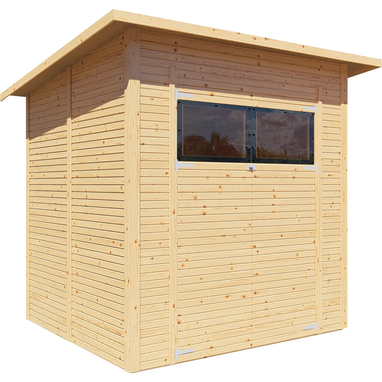 Bertilo Gerätehaus Pent Modern 3 Natur 208 cm x 202 cm FSC® von Bertilo