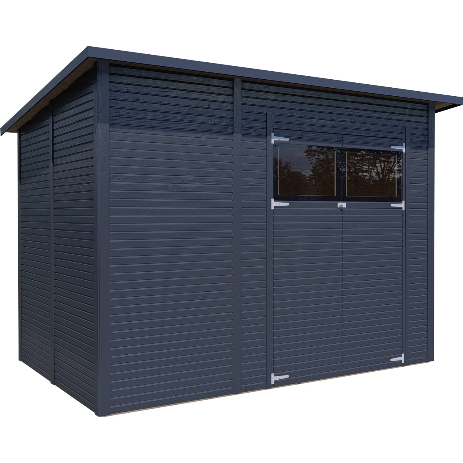 Bertilo Gerätehaus Pent Modern 4 Anthrazit 306 cm x 202 cm FSC® von Bertilo