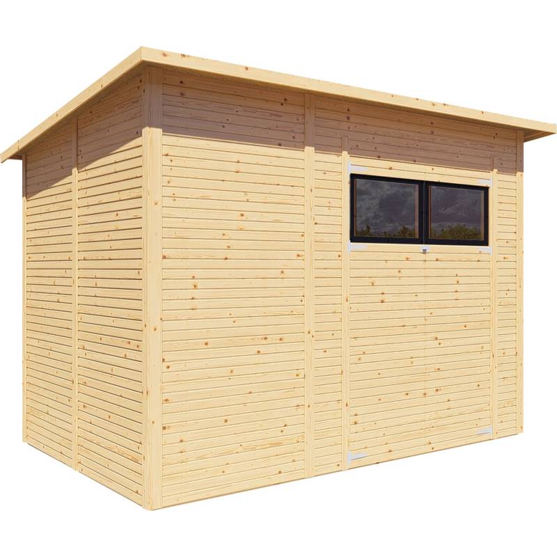 Bertilo Gerätehaus Pent Modern 4 Natur 306 cm x 202 cm FSC® von Bertilo