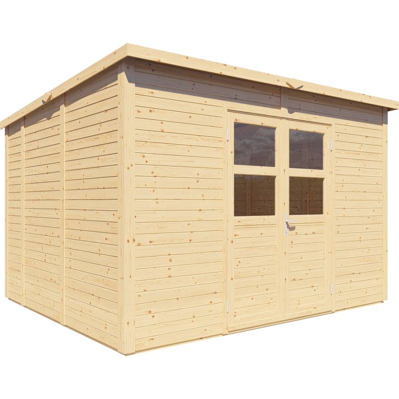 Bertilo Holz-Gartenhaus Borkum 2 Natur 337 cm x 290 cm FSC® von Bertilo