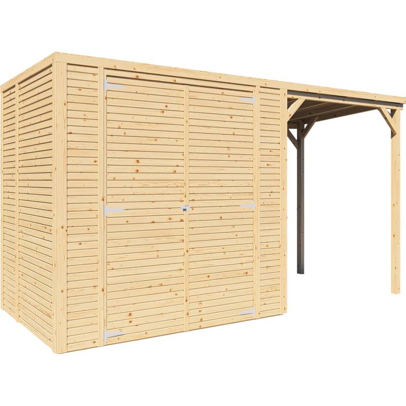 Bertilo Holz-Gartenhaus Box 2 Plus Natur 373 cm x 157 cm FSC® von Bertilo