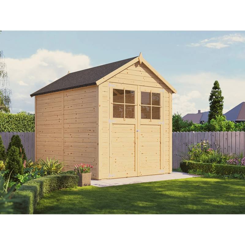 Bertilo Holz-Gartenhaus Osterbek 239 cm x 181 cm Natur FSC® von Bertilo