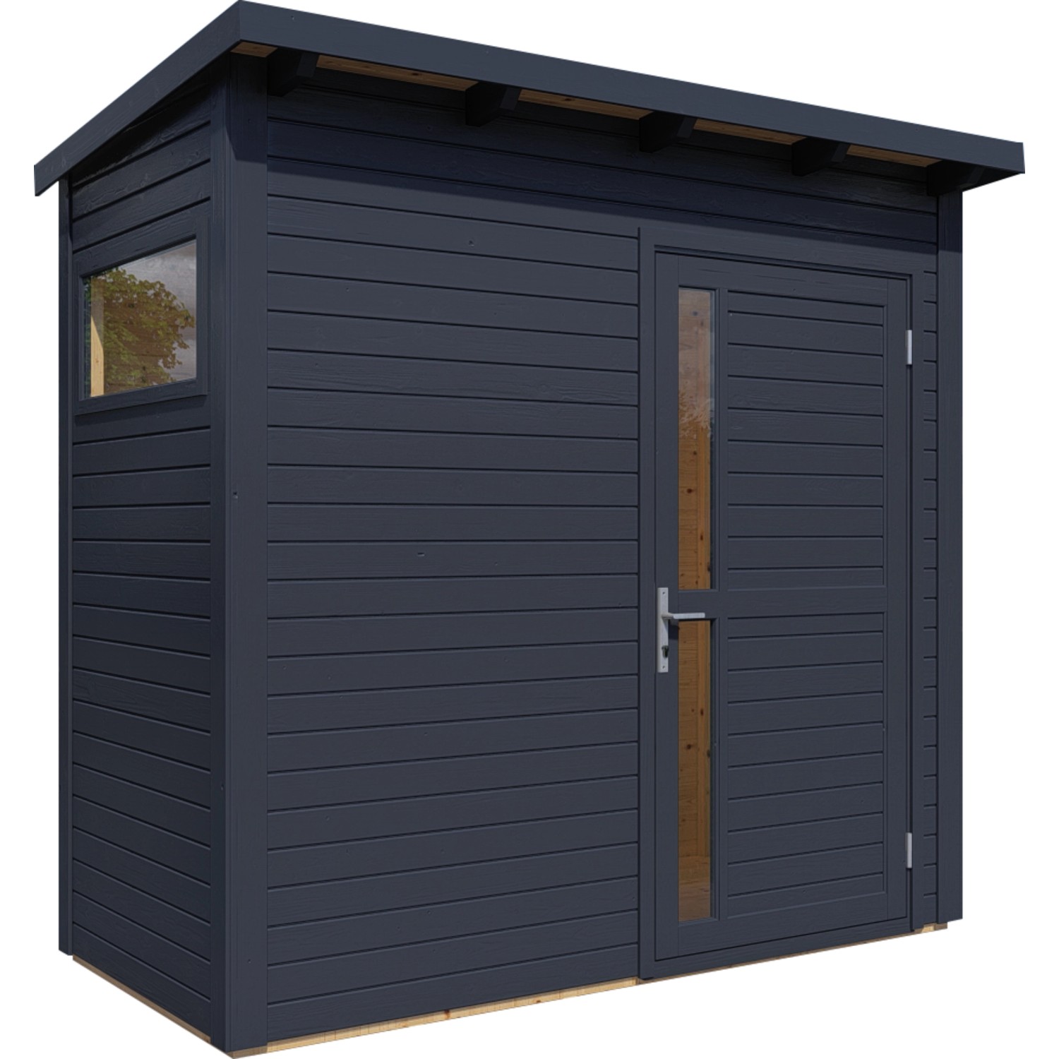 Bertilo Holz-Gartenhaus Pentus 1 Anthrazit 234 cm x 115 cm FSC® von Bertilo