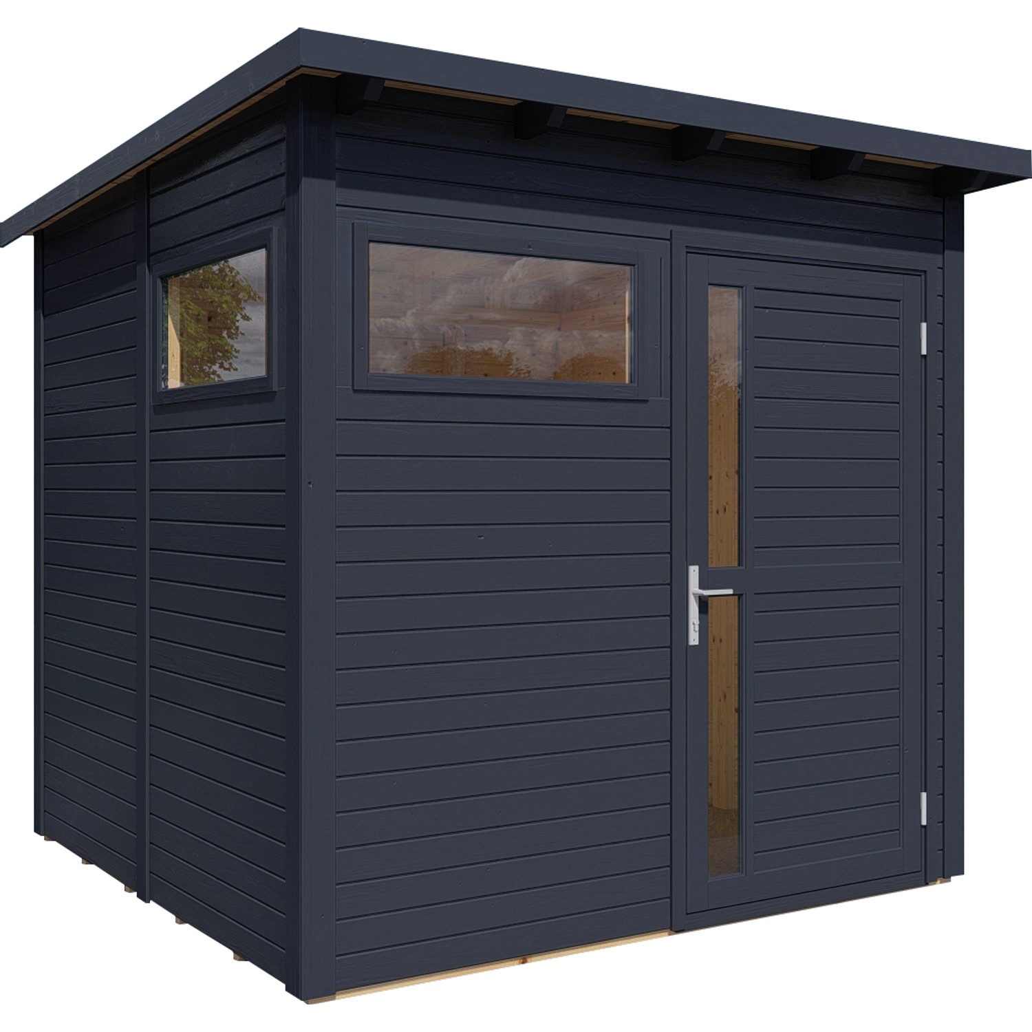 Bertilo Holz-Gartenhaus Pentus 2 Anthrazit 226 cm x 234 cm FSC® von Bertilo