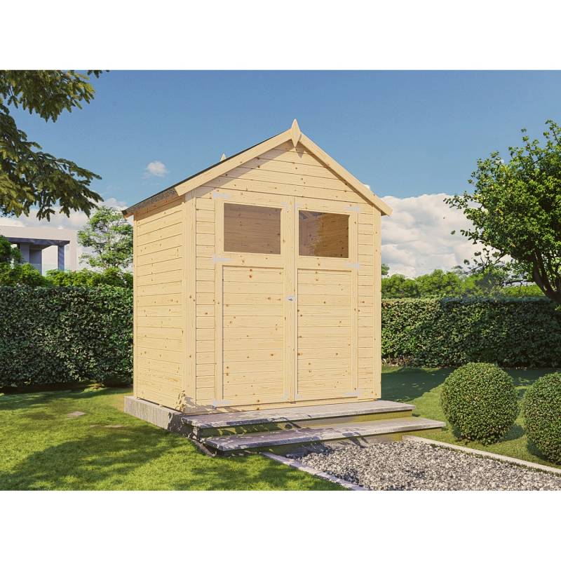 Bertilo Holz-Gartenhaus Sylt 180 cm x 121 cm Natur FSC® von Bertilo