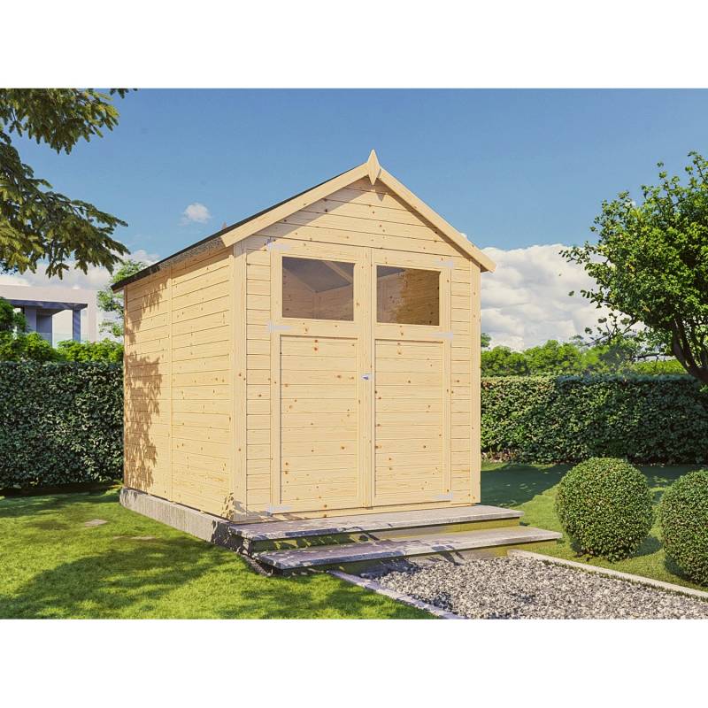 Bertilo Holz-Gartenhaus Sylt 180 cm x 238 cm Natur FSC® von Bertilo