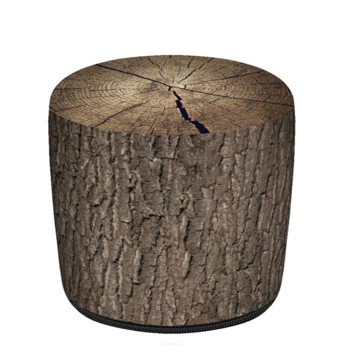 Bertoni Hocker Sitzhocker Pouf für Balkon & Garten Puff Codura Wetterfest 36 x 36 cm Garten Sitzsack Outdoor & Indoor Runder Sitzpouf mit abnehmbarem Bezug Waschbar Eiche von Bertoni