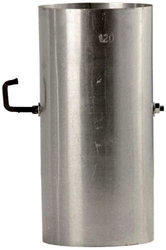 Bertrams 032010 Ofenrohr 25cm mit Drosselklappe FAL - Stahlblech feueraluminiert, silber, durchmesser 120mm von Bertrams