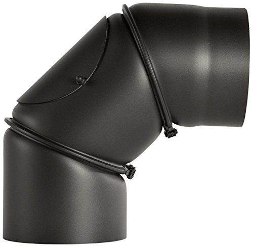 Rauchrohr Bogen drehbar mit Tür ø 130 schwarz #310 2mm von Bertrams