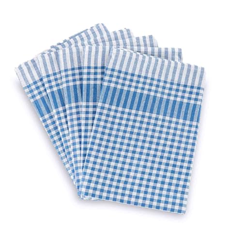Bertsch Hotelwäsche GmbH Geschirrtücher 5er Set Geschirrhandtuch aus 100% Baumwolle - Geschirrtuch kariert (50x70 cm) - Geschirrhandtücher 60°C waschbar (Blau) von Bertsch Hotelwäsche