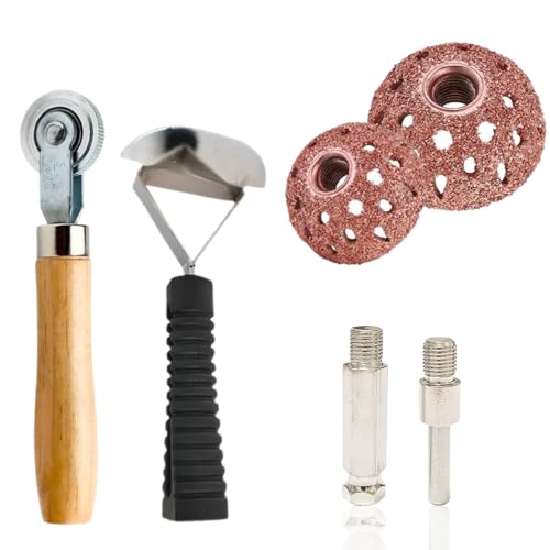 Beruyu Reifenreparaturset, Reifen Patch Rollen Holzgriff Reifen Patch Reparatur Reparaturwerkzeug Auto-Reifenschaber mit 42 mm, 55 mm Reifen-Polierscheibe für Auto, Motorrad, Fahrrad von Beruyu