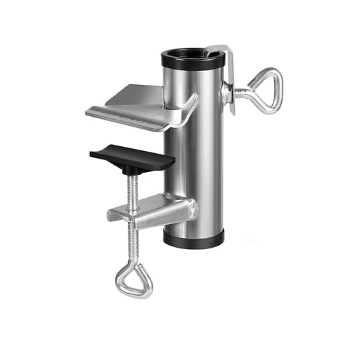 Beruyu Sonnenschirm Halterung Balkon aus Metall, Sonnenschirmhalter Balkongeländer, Schirmständer für Balkon, Terrasse oder Tisch, Ø 25-38mm (1 Stück) von Beruyu
