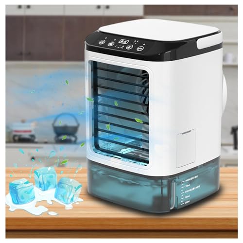 Klimaanlage Klein, 900ml Wassertank,mit Eisbox,3 in 1 Mini Aircondition 3 Geschwindigkeiten,7 Farben Licht Klimaanlage Raumkuehler für Home-Office-Reisen von BesBet