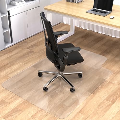 Bürostuhl-Matte für Hartholzboden – 91,4 x 121,9 cm, transparente PVC-Schreibtischstuhl-Matte – strapazierfähiger Bodenschutz für Zuhause oder Büro – leicht zu reinigen und flach ohne zu kräuseln Bürostuhl-Matte für Hartholzboden – 91,4 x 121,9 cm, transparente PVC-Schreibtischstuhl-Matte – strapazierfähiger Bodenschutz für Zuhause oder Büro – leicht zu reinigen und flach ohne zu kräuseln von BesWin