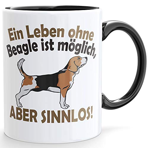 Beschdstoff Beagle Tasse für echte Freunde der Hunderasse - Kaffeetasse schwarz/weiß von Beschdstoff
