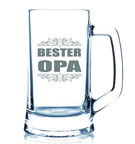 Beschdstoff Bierglas mit Gravur - Bester Opa - 0,5 Liter Bierseidel Geschenk von Beschdstoff