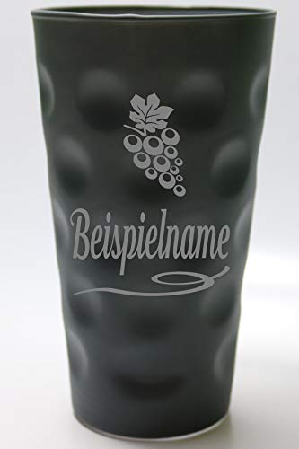 Beschdstoff Dubbeglas farbig schwarz graviert mit Name und Bild Dubbeglas 0,5l (Dubbeglas-Shop) von Beschdstoff