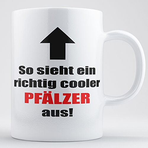 Beschdstoff Lustige Pfälzer Tasse 1 Stück in schwarz/rot. Pfalz-Geschenke/Größe Kaffeetasse: 330ml von Beschdstoff