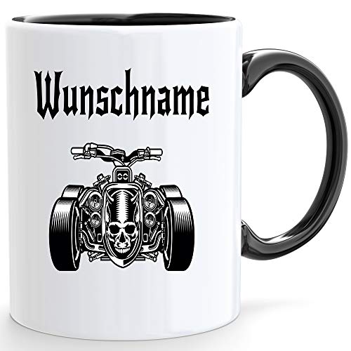 Quad Tasse mit Personalisierung | Wunschname | Größe Kaffeetasse 330ml von Beschdstoff