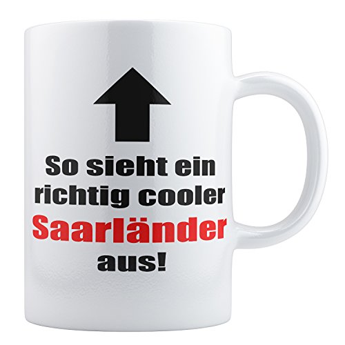 Lustige Saarländer Tasse 1 Stück in schwarz/rot. Saarland-Geschenke/Becher/Größe Kaffeetasse: 330ml von Beschdstoff