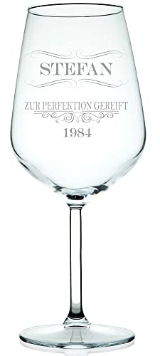 Weinglas mit Gravur Geburtstag | Name & Alter | 520ml Volumen | Rotweinglas & Weißweinglas Geburtstagsgeschenk von Beschdstoff