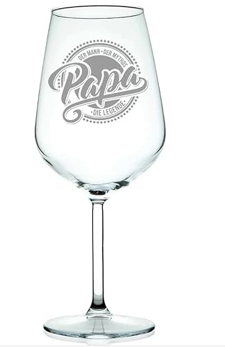 Weinglas mit Gravur | Papa die Legende | 520ml Volumen | Rotweinglas & Weißweinglas für Vatertag von Beschdstoff
