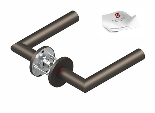 Beschläge Hamburg | smartbloc® hidden Hero Form 1106 - DIN RECHTS | Türklinke mit integrierter Verriegelung | Türbeschlag ø54 x 5 mm für Zimmertüren | Drückergarnitur für Innentüren in Titan matt von Beschläge Hamburg