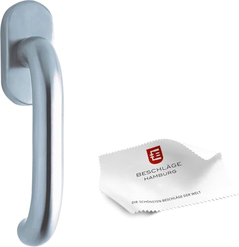 Beschläge Hamburg: Fensterklinke/Fensterbeschlag scoop FORM DK 1104 VAM - Fenstergarnitur Dreh Kipp Funktion mit 90° Raster — Fenstergriff/Fensterknauf in Edelstahl matt (U-Form Griff) 135 x 58 mm von Beschläge Hamburg