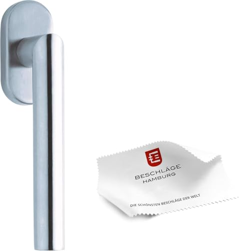 Beschläge Hamburg: Fensterklinke/Fensterbeschlag scoop FORM DK 1106 VAM - Fenstergarnitur Dreh Kipp Funktion mit 90° Raster — Fenstergriff/Fensterknauf in Edelstahl matt (L-Form Griff) 135 x 58 mm von Beschläge Hamburg