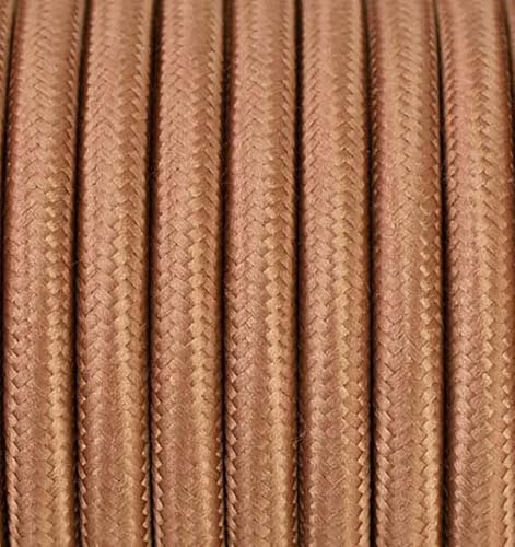 3 Meter 2 - adrig Textilkabel Stoffkabel Pendelleitung Lampenkabel Textile Cable 2x0,75 2G0,75 Bronze von Beschle