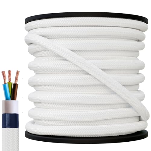 3 Meter 3x0,75 3 adrig Textilkabel flexiebel Lampenkabel Gewebekabel Stromkabel Textilummantelt Vintage von Beschle
