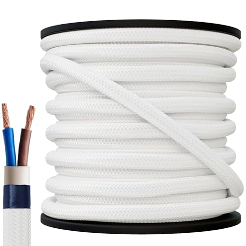 5 Meter 2x0,75 2 adrig Textilkabel flexiebel Lampenkabel Gewebekabel Stromkabel Textilummantelt Vintage von Beschle