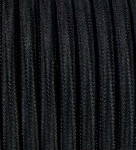 50 Meter 2 - adrig Textilkabel Stoffkabel Pendelleitung Lampenkabel Textile Cable 2x0,75 2G0,75 Schwarz von Beschle