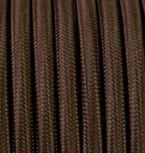 Textilkabel Braun [3x1,5] 5 Meter 3 - adrig Stoffkabel Pendelleitung Lampenkabel Textile Cable 3G1,5 von Beschle